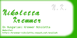 nikoletta kremmer business card